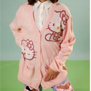 NWT Sanrio Hello Kitty Pink Grid Cardigan Plus Size